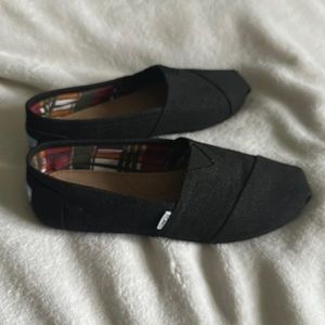 Men’s black tweed Toms size 11 EUC